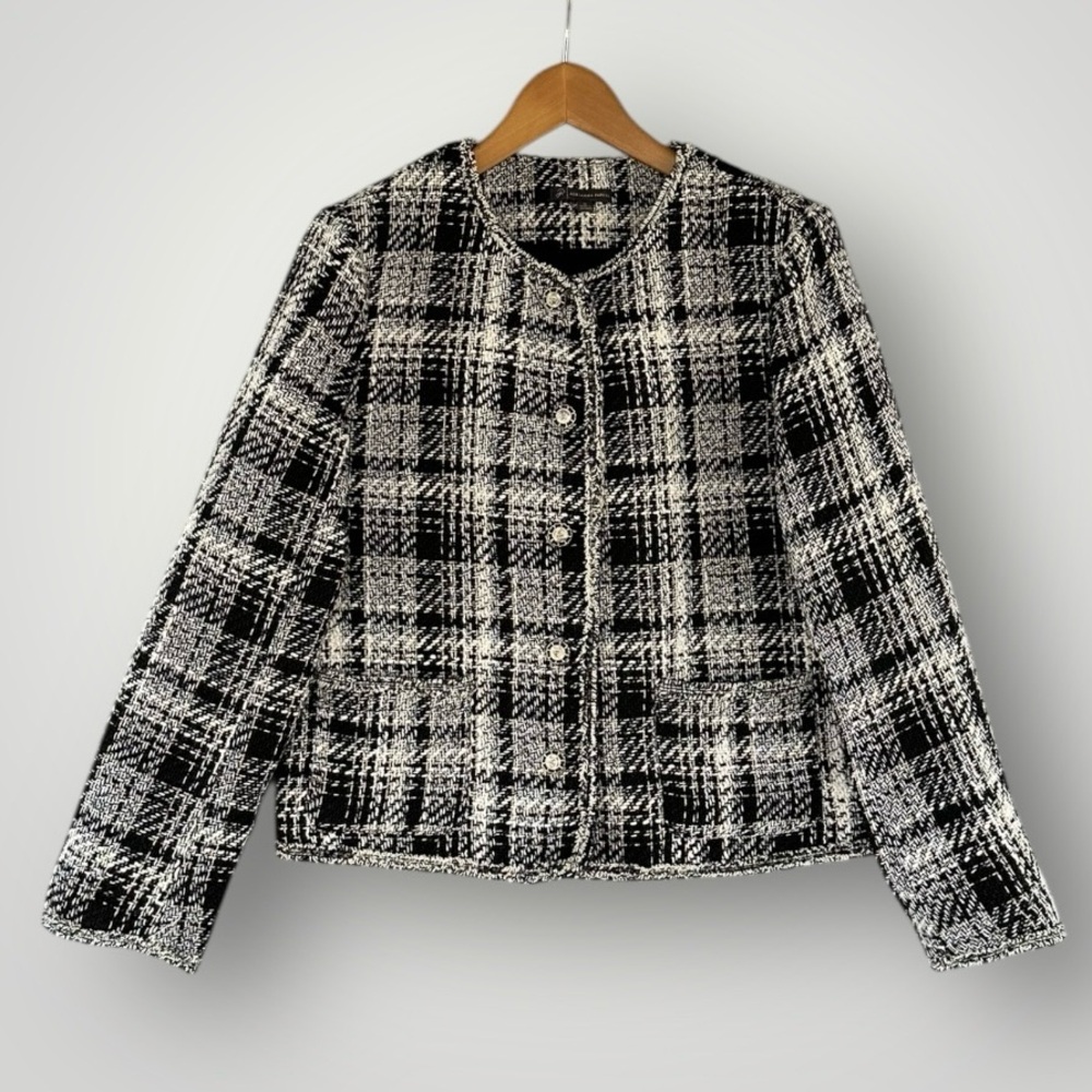 Adrianna Papell Blazer Jacket Tweed Women Size M